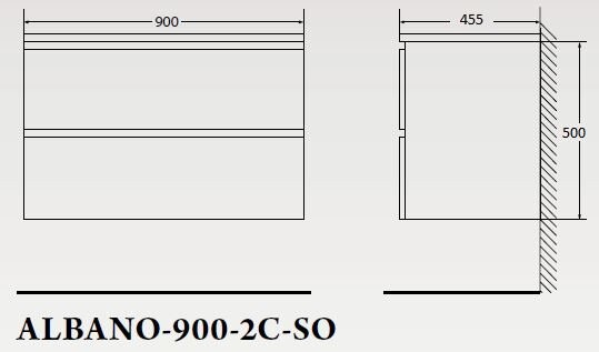 BelBagno Albano 90 см тумба с раковиной ALBANO-900-2C-SO-BL подвесная