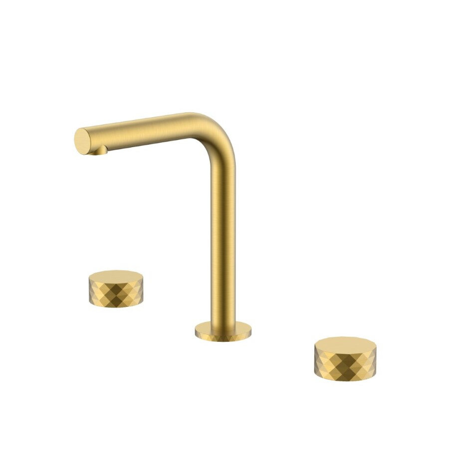 Смеситель для раковины Boheme Stick ручка Diamond на 3 отв. Matt Gold 152-MG.1