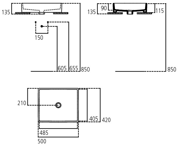 Ideal Standard Strada K077601 умывальник накладной 50 см