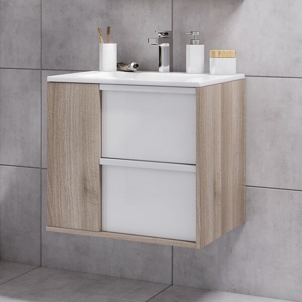 Акватон Бостон 75 см тумба с раковиной 1A252601BN010 подвесная