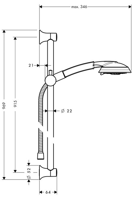 Душевой набор Hansgrohe Raindance 100 AIR3jet/Unica'Classic 27841000