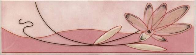 Газкерамика Валентино Георгин, Цветы 20х5см бордюр настенный розовый глянцевый