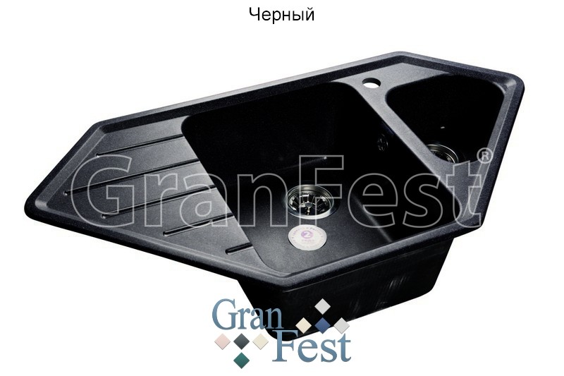 GranFest Corner GF-С-950E кухонная мойка черный 93 х 48.5 см