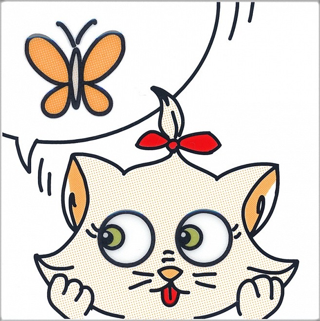 Kerama Marazzi Кошки-Мышки 20х20 см декор настенный глянцевый бабочка