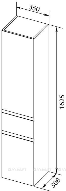 Aquanet Нью-Йорк 00203956 шкаф-пенал подвесной, орех 35