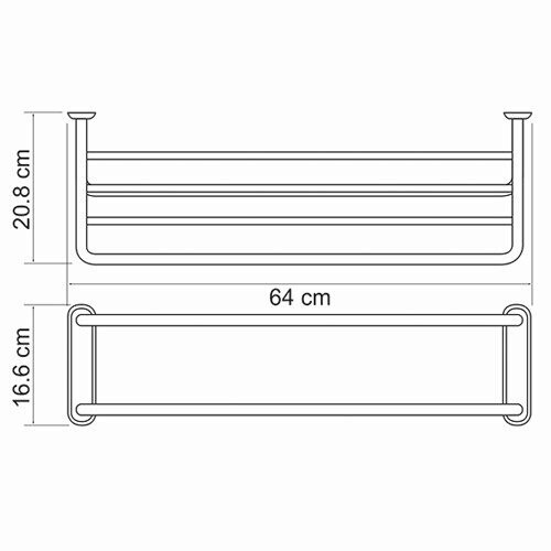 WasserKRAFT K-888 полка для полотенец хром