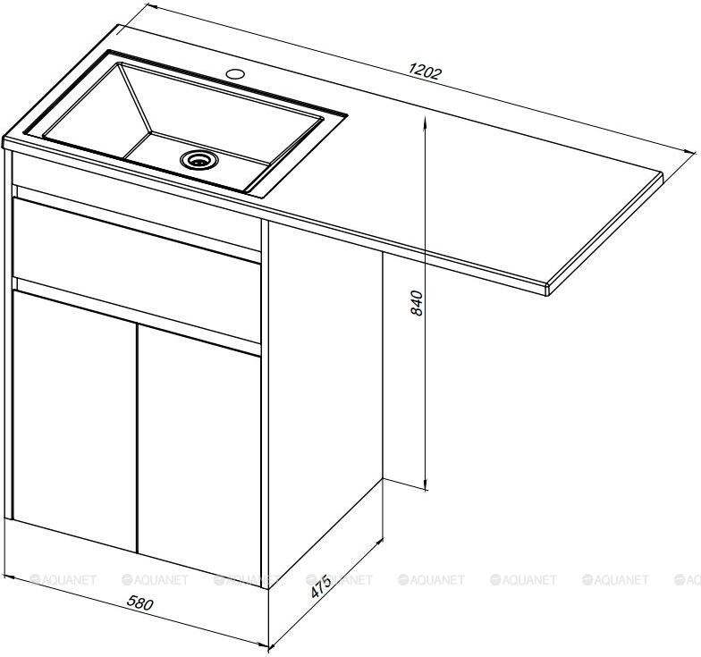 Aquanet Токио 120 L тумба с раковиной напольная белый 00239211