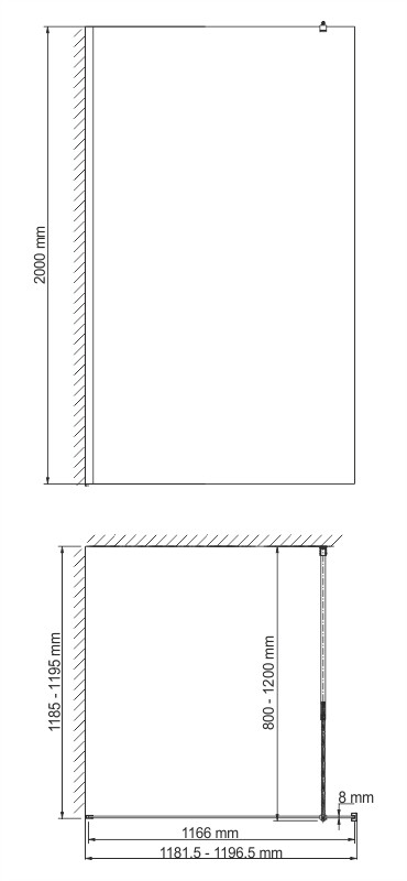 WasserKRAFT Rossel 28W40 душевая перегородка 120*200