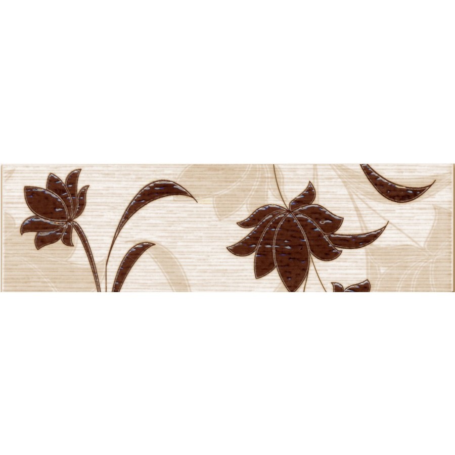 Газкерамика Лаура цветы 20х5см бордюр настенный шоколад матовый 