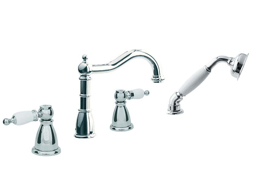 Смеситель врезной на 4 отв., на борт ванны Boheme Традиционный Хром 396