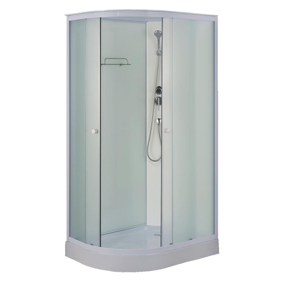 Душевая кабина Loranto 1180х780х2080 правосторонняя, белое заднее стекло, поддон 14 см, матовое стекло 4 мм, профиль белый CS-877ECTM/W-120