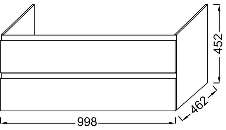 Jacob Delafon Madeleine EB2055-J52 100 см тумба подвесная правая