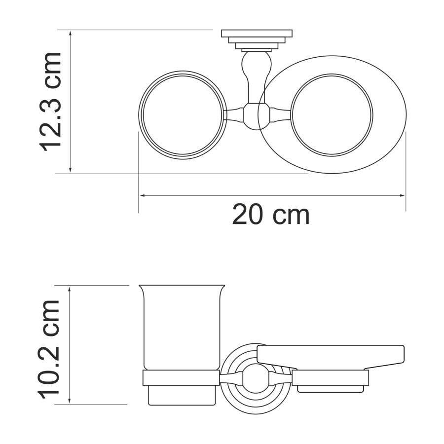 WasserKRAFT Ammer K-7026 стакан с мыльницей хром