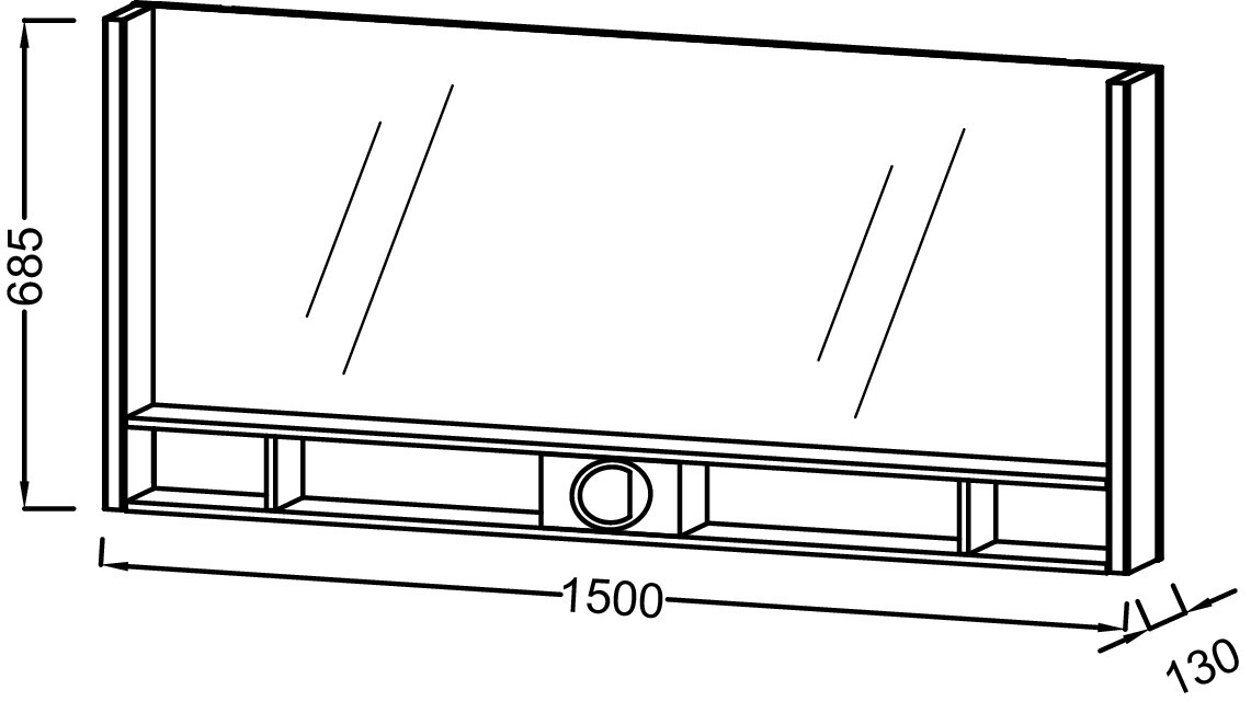 Зеркальное полотно Jacob Delafon Terrace PREMIUM 150*13*68,5 см EB1739RU-G1C