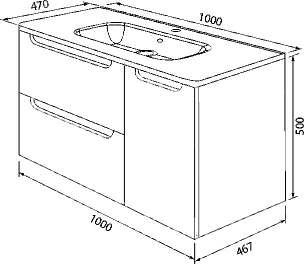 Iddis Edifice 100 тумба с раковиной EDI10W1i95K подвесная