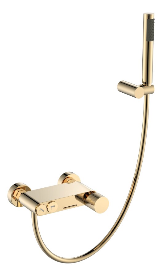 Смеситель для ванны с душевым гарнитуром Boheme Stick ручка Touch Gold 123-GG.2