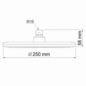 WasserKRAFT A030 верхний душ хром