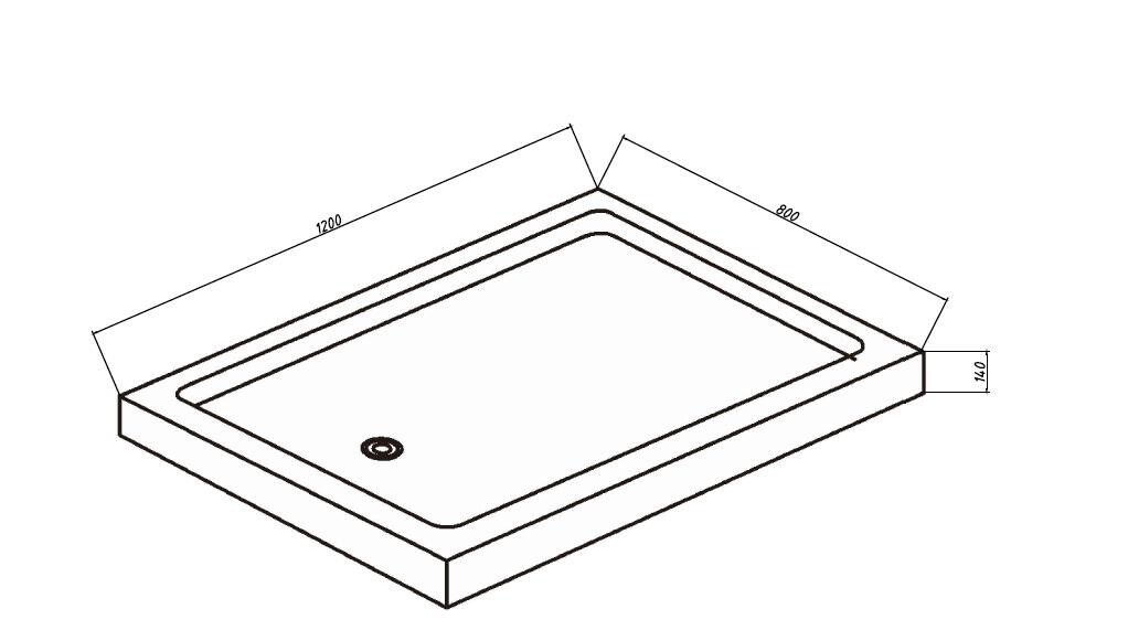 Bravat TYPE-S1 P1812 1200*800*140 душевой поддон акриловый