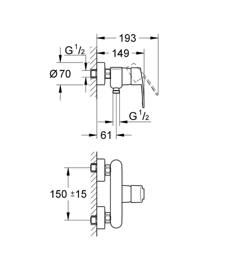 Grohe Eurostyle Cosmopolitan 33590002 смеситель для душа