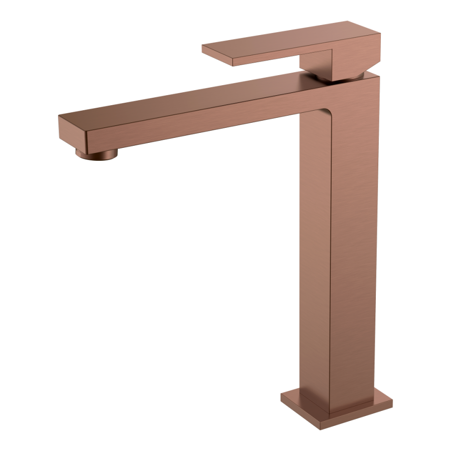 Смеситель для умывальника высокий Boheme Qubic Brushed Bronze 472-BRB