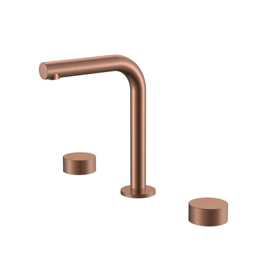 Смеситель для раковины Boheme Stick ручка Spirale на 3 отв. Copper Brushed 152-CB.4