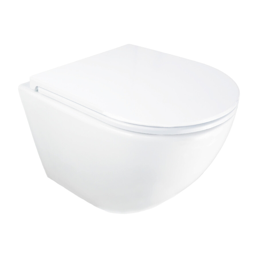 Унитаз подвесной Azario Adagio360х485х365 безободковый, система смыва "Скрытое Торнадо", с быстросъемным сиденьем "Микролифт" AZ-5177T-WHT