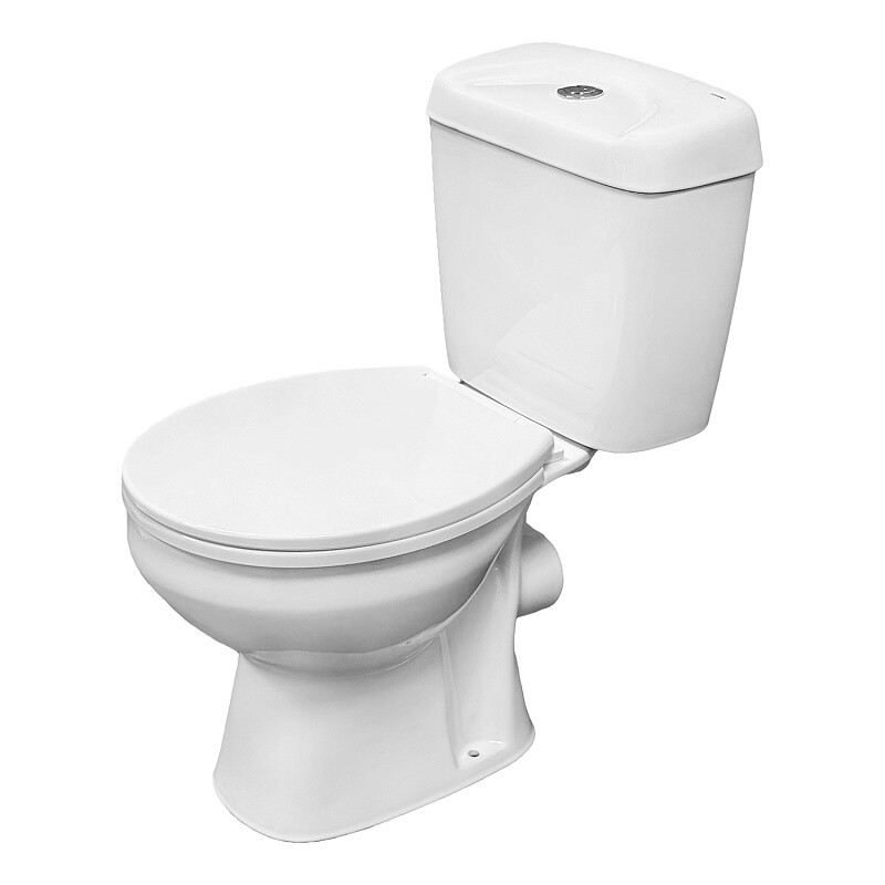 Унитаз напольный с сиденьем микролифт полипропилен Azario Адур 640x380x755 AZ-08