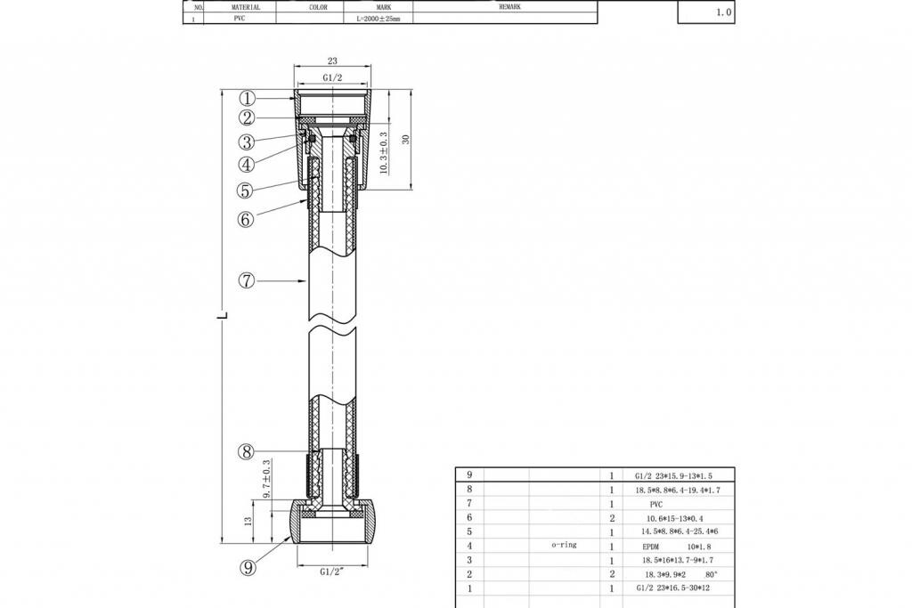 Bravat P7231N-1-RUS душевой шланг 2000 мм