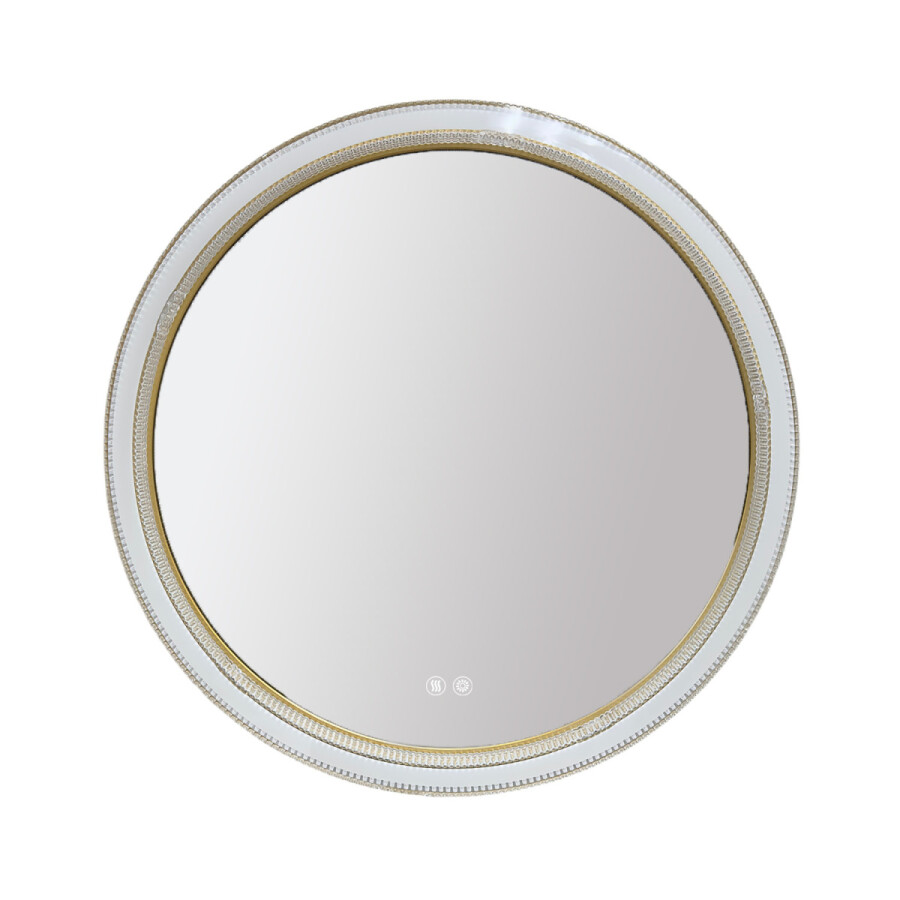 Зеркало с подсветкой в ванную Azario Грей 600х600х50 цвет золотой матовый АZ-LED010225