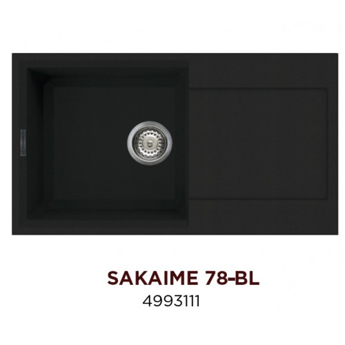 Omoikiri Sakaime 78-BL 4993111 кухонная мойка тetogranit черный 78х43.5 см