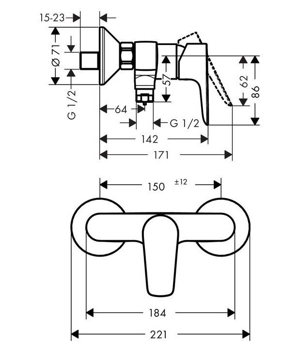 Смеситель для душа Hansgrohe Talis E 71760000