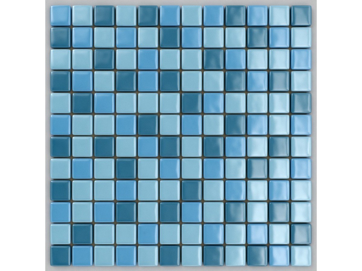 MVA Print mosaic мозаика стеклянная бирюзово-голубой 32x32 см поверхность глянцевая