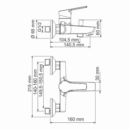 WasserKRAFT Rhin 4401 смеситель для ванны хром