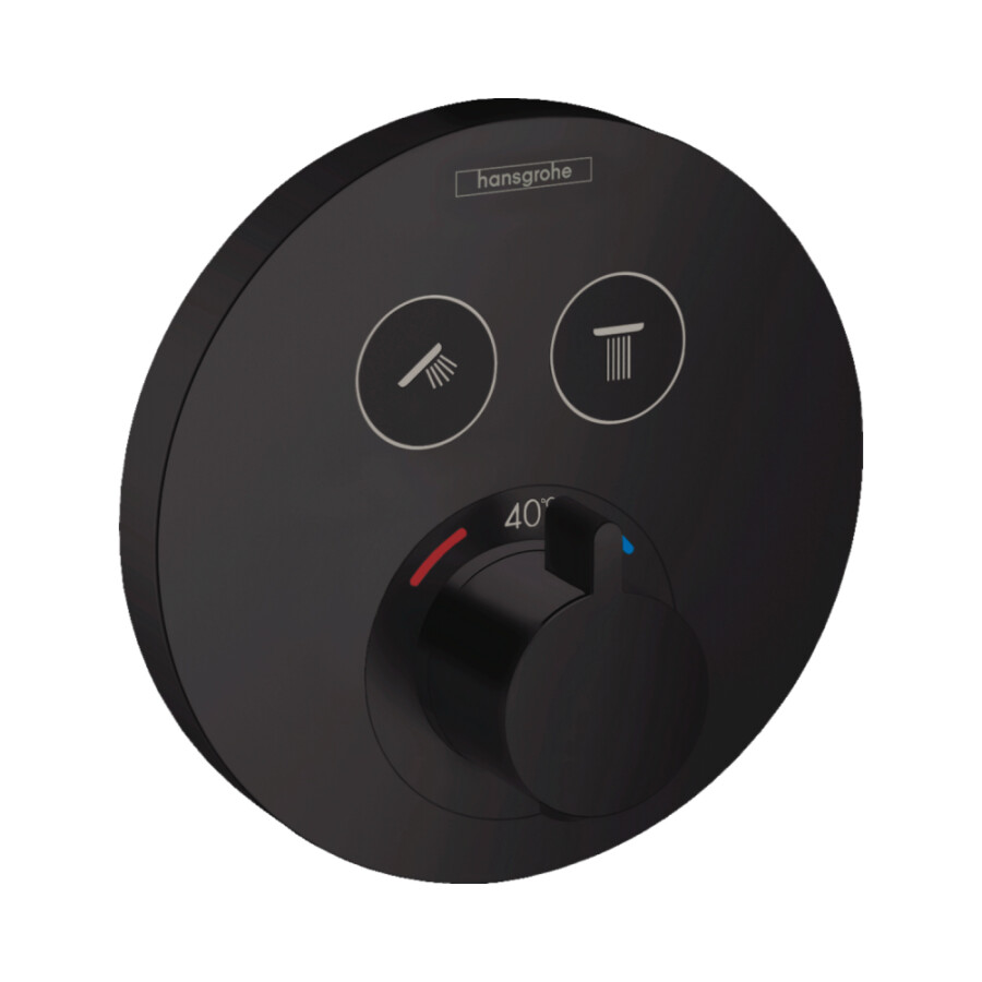 Hansgrohe ShowerSelect S Термостат скрытого монтажа для 2 потребителей черный матовый 15743670