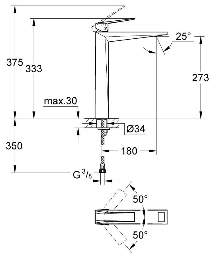 Grohe Allure Brilliant 23114000 смеситель для раковины 28 мм