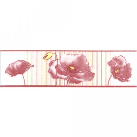 Газкерамика Альба маки 20х5см бордюр настенный лиловый глянцевый