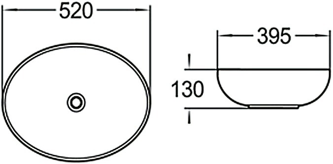 SantiLine SL-1020 раковина накладная 52 см