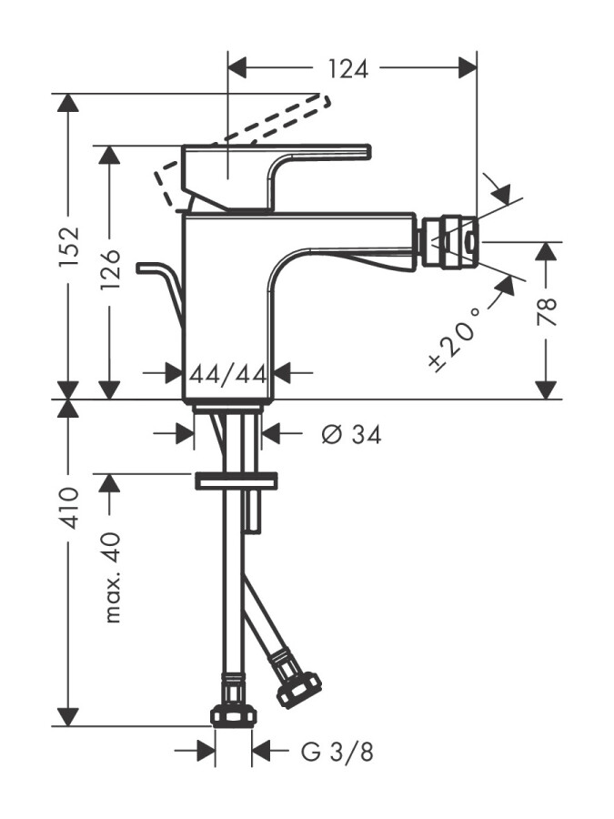 Hansgrohe Vernis Shape 71211000 смеситель для биде