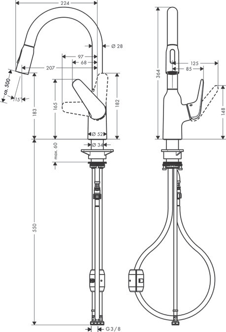 Hansgrohe Focus M42 71801000 смеситель для кухни 180 хром