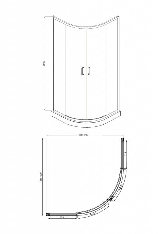 Bravat Blackline BS090.1201B душевое ограждение 90*90*200