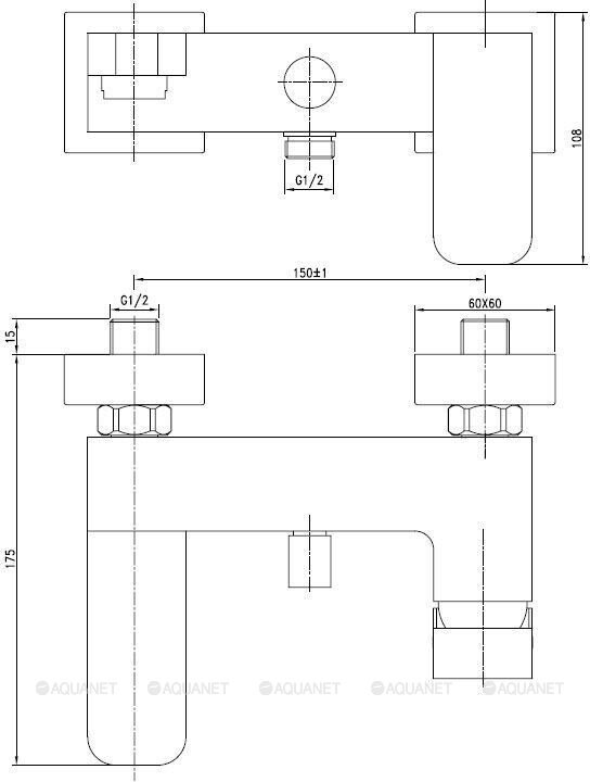 Aquanet Cubic SD90441 смеситель для ванны хром