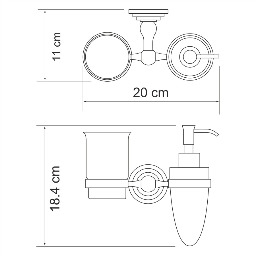 WasserKRAFT Ammer K-7089 стакан с дозатором хром