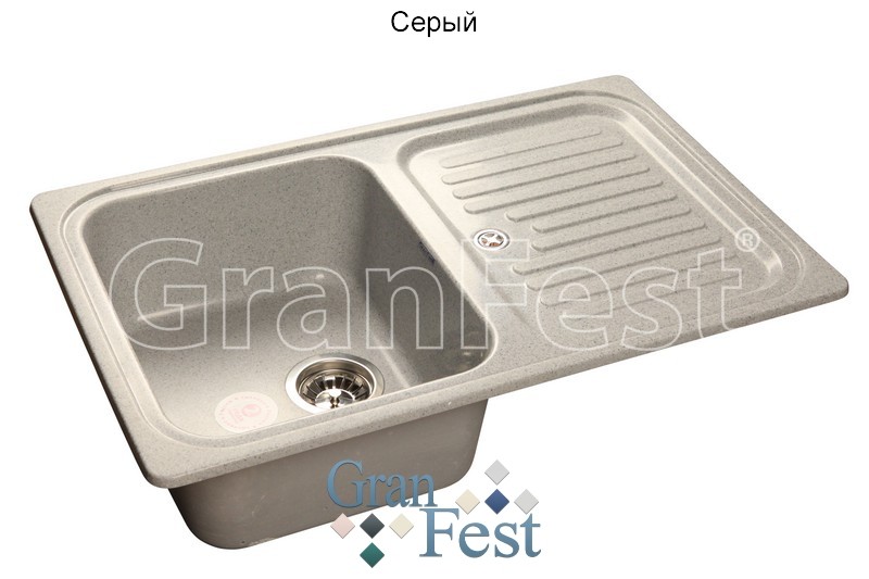 GranFest Standart GF-S780L кухонная мойка серый 77.2х50 см