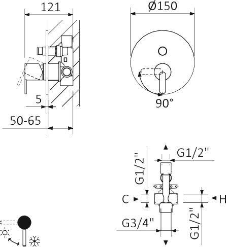 Cezares Leaf VDIM-01 смеситель для ванны хром