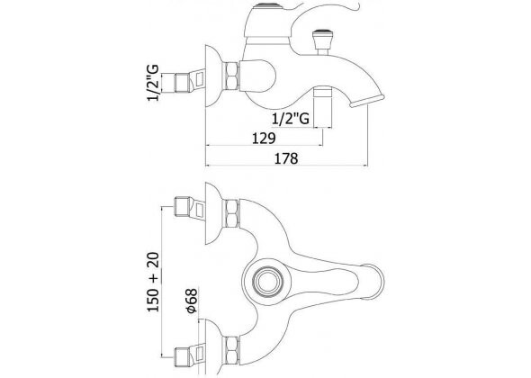 Paffoni Flavia FA022BR смеситель для ванны бронза