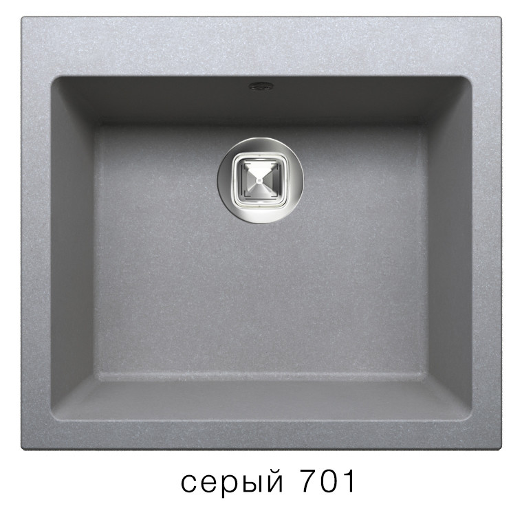 Tolero R-111 кухонная мойка серая 50 х 55.5 см