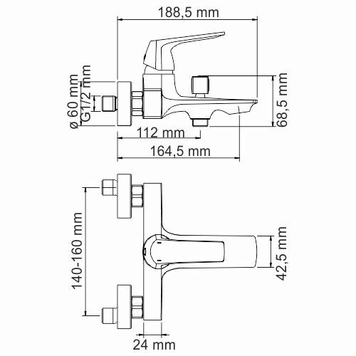 WasserKRAFT Neime 1901 смеситель для ванны хром