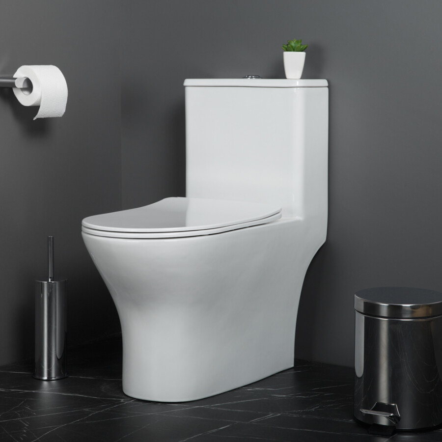 Унитаз моноблок безободковый с сиденьем BelBagno LOUNGE BB8618CPR-MN/SC