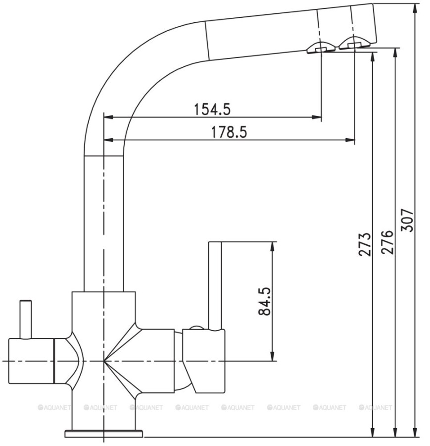 Aquanet Kitchen AF778-44С смеситель для кухни хром