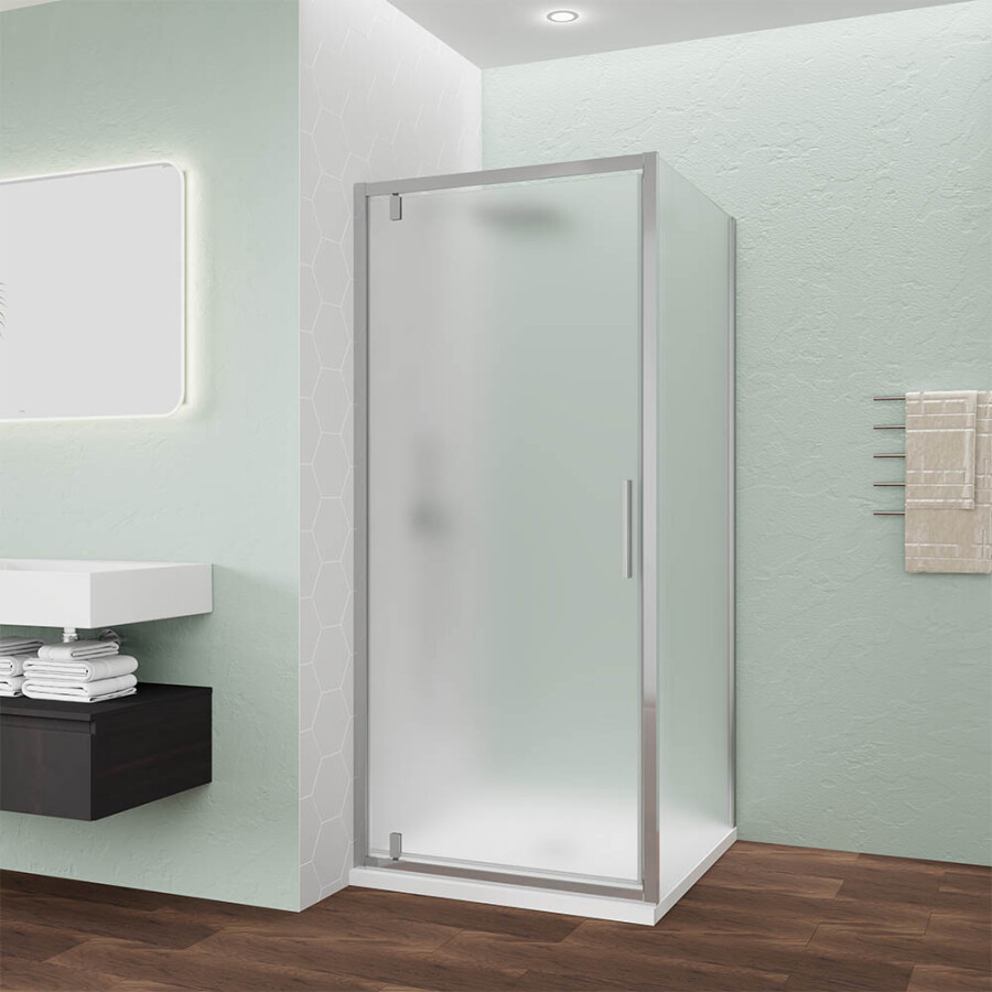 Душевой угол Veconi Ottimo P30SP CH (70×70×190) распашная, профиль хром, стекло матовое OP30CH-SP-7070-07-C9